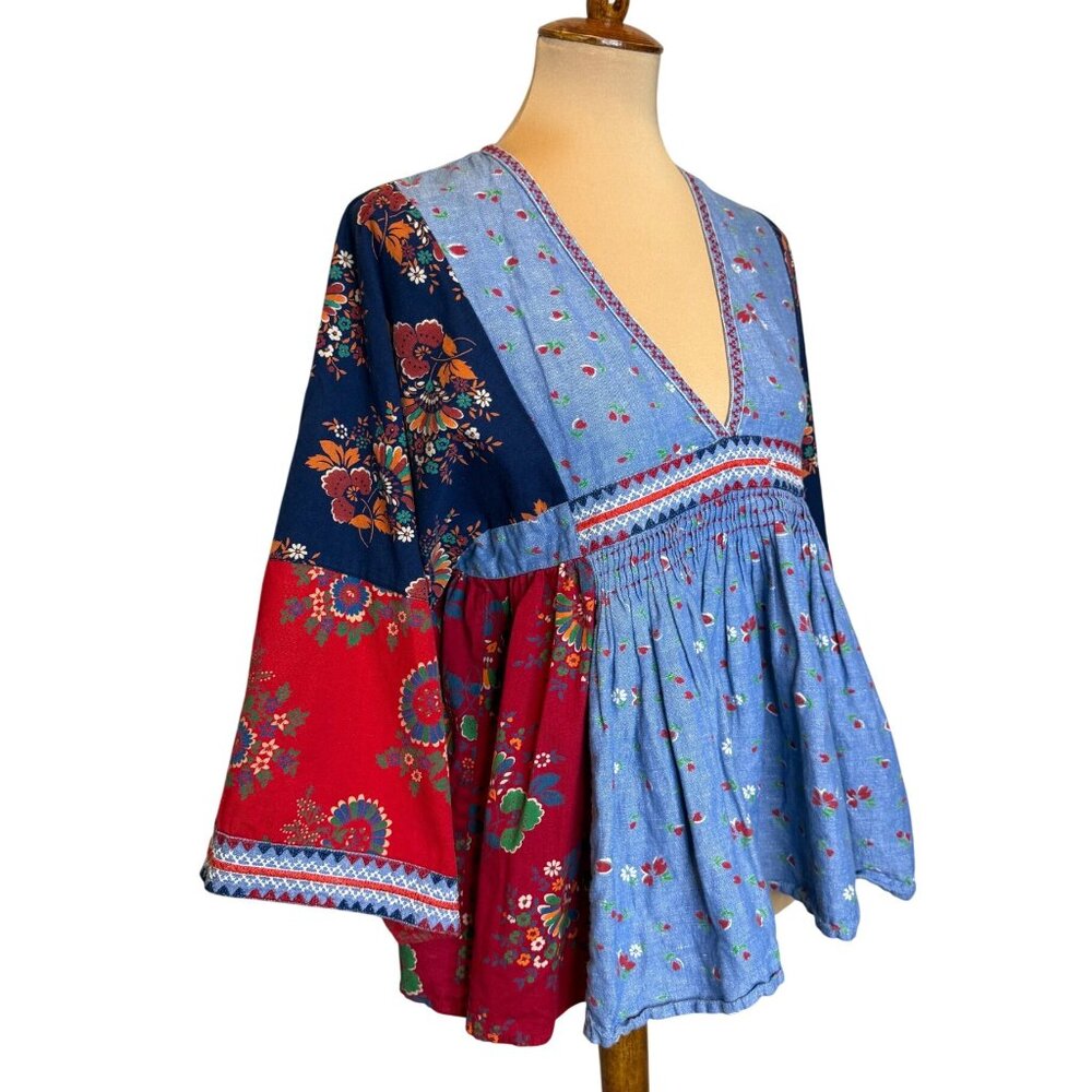 ULLA JOHNSON “Nadi” Embroidered Patchwork Peasant… - image 2